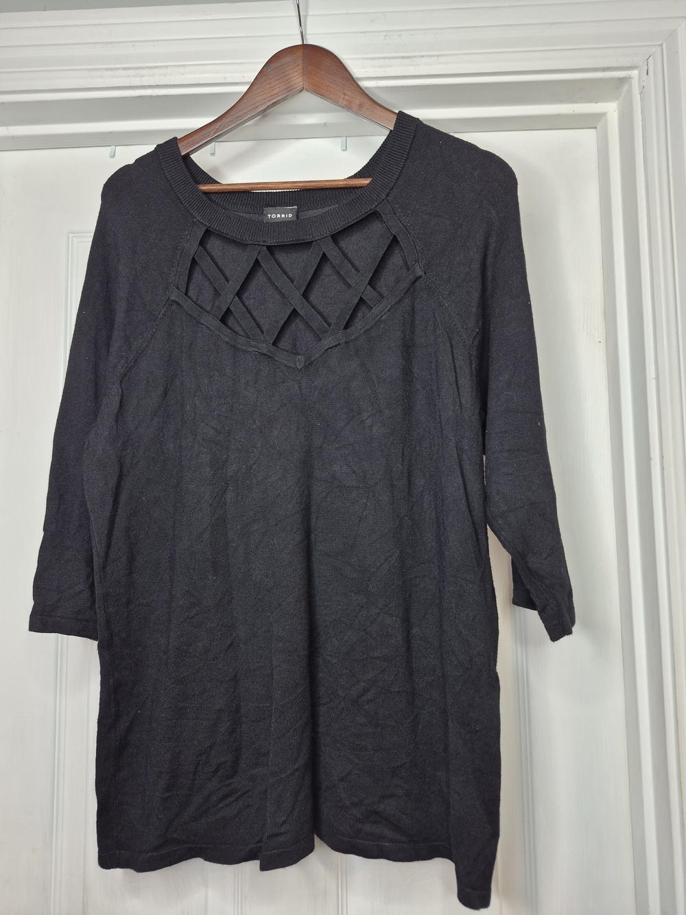 Torrid Black Crisscross Knit Top 2x